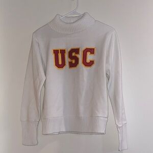 Vintage Broadway Supply USC Turtleneck Cheer Sweater White XS